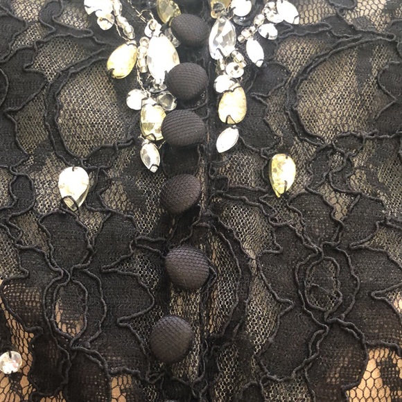 Morilee two-piece black lace beaded formal size 6 - Picture 8 of 12